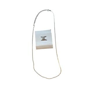 Avon Initial‎ Cube Charm Chain Silver Tone Heart Letter Necklace